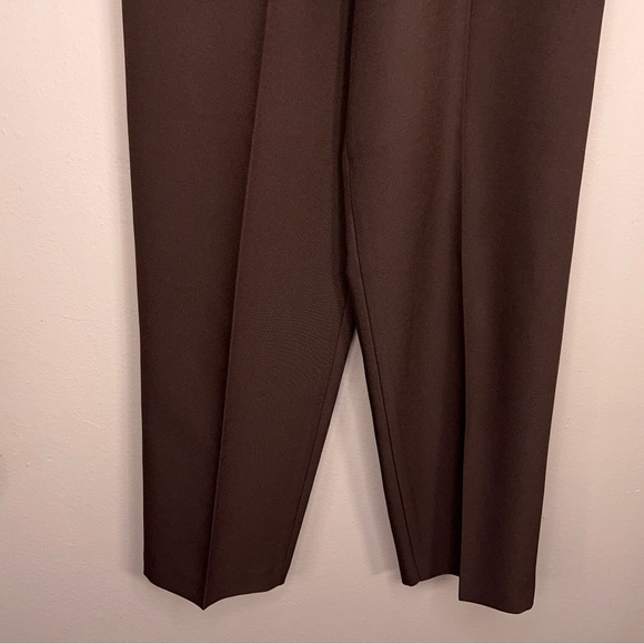 Vintage 6 Petite Allison Daley Brown Trousers Pleated Elastic Waistband - Picture 4 of 11